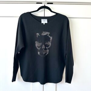 LIV Milano skull rhinestone sweater